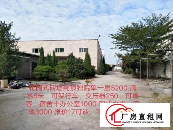 
		桥头新出独院厂房5200平方低价招租
	
