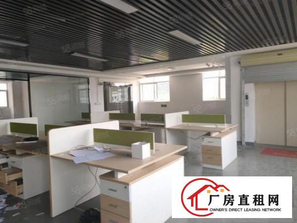  黄江靠深圳新出楼上现成装修厂房，九成新办公司，吊顶，地坪漆