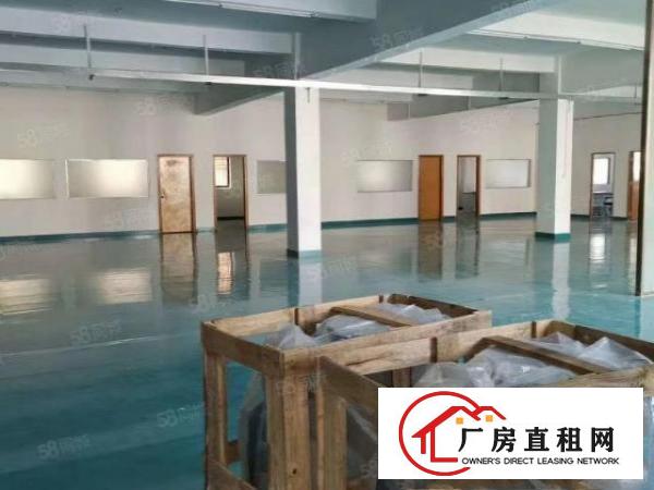  塘厦大坪独院标准2楼1200平方车间蓝色地坪漆！隔好办公室装