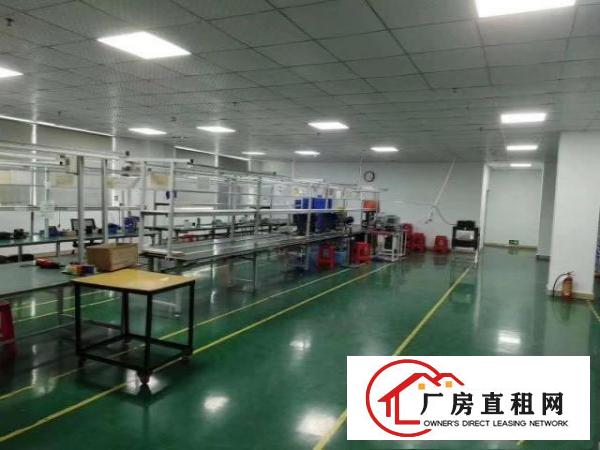  带现成前台办公室地坪漆流水线厂房出租楼上800平在凤岗