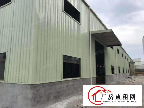  桥头镇单一层钢构厂房出租面积1800平方，水电齐全！